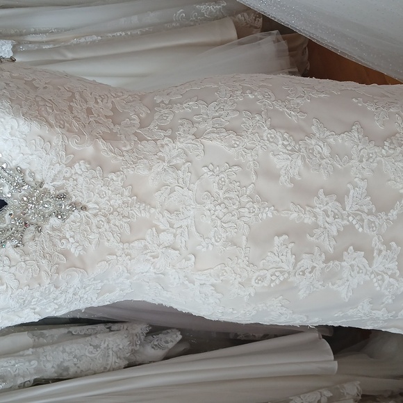 Modern All Lace Wedding Dress - Picture 3 of 5